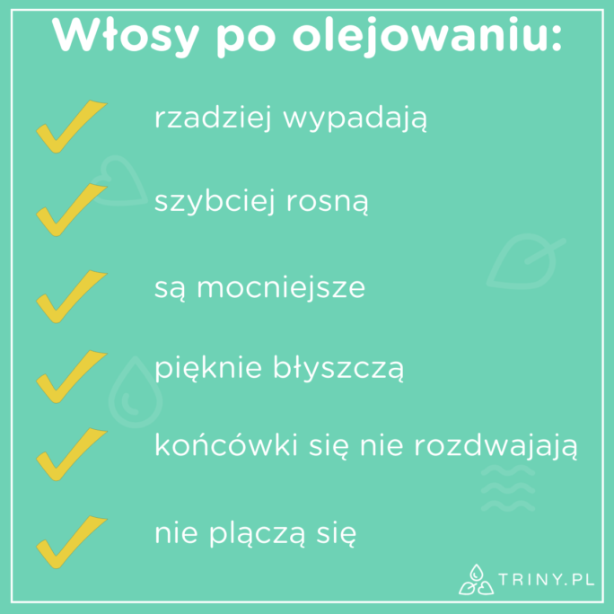 korzyści olejowania włosów
