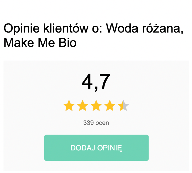 Opinie klientów o: Woda różana, Make Me Bio