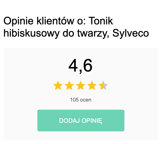 Opinie klientów o: Tonik hibiskusowy do twarzy, Sylveco