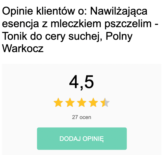 Opinie klientów o: Nawilżająca esencja z mleczkiem pszczelim - Tonik do cery suchej, Polny Warkocz