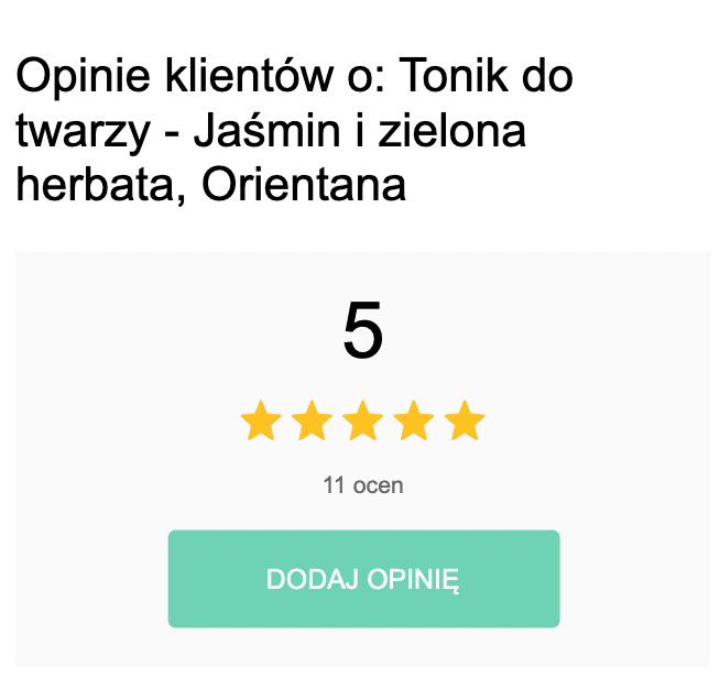 Opinie klientów o: Tonik do twarzy - Jaśmin i zielona herbata, Orientana