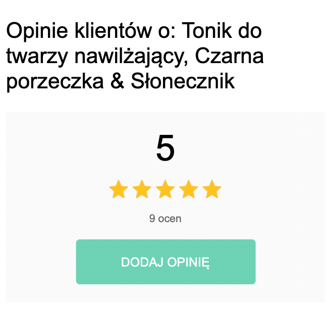 Opinie klientów o: Tonik do twarzy nawilżający, Czarna porzeczka & Słonecznik